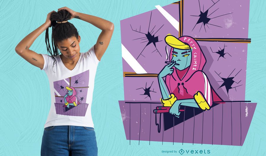 Slingshot girl t-shirt design Slingshot girl t-shirt design