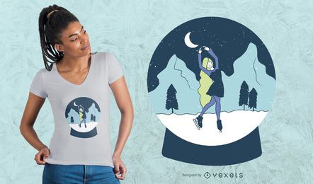 Design de t-shirt de bola de neve menina Design de t-shirt de bola de neve menina