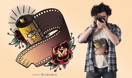 Diseño de camiseta de tira de película vintage Diseño de camiseta de tira de película vintage