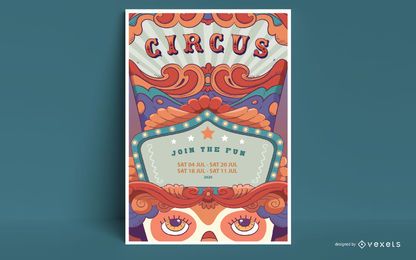 Editable Text Circus Poster Design Editable Text Circus Poster Design