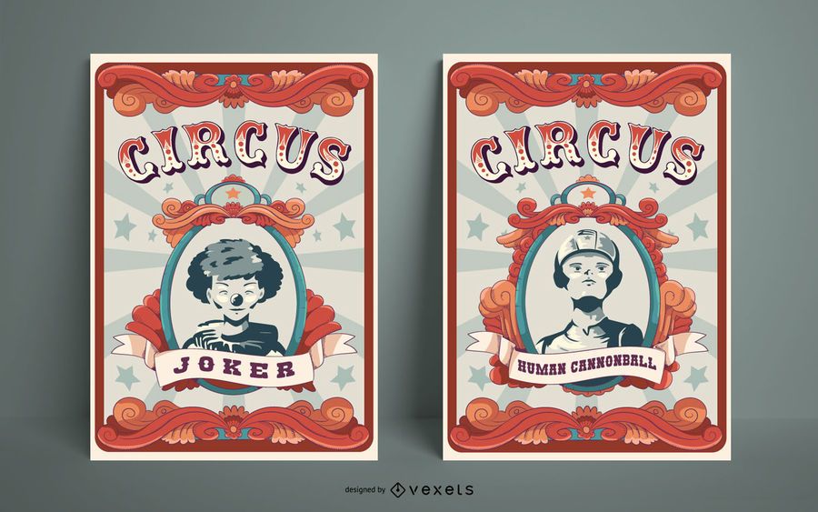 Circus Poster Design Set Circus Poster Design Set