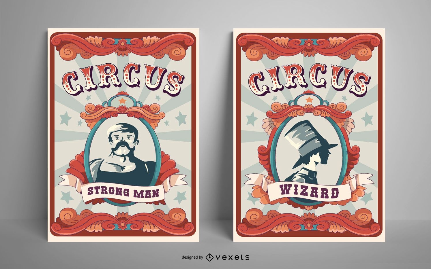 Paquete de diseño de carteles de circo