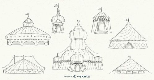 Circus Tent Stroke Design Set Circus Tent Stroke Design Set