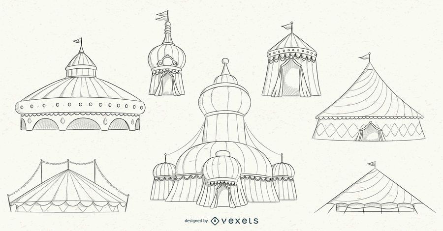 Circus Tent Stroke Design Set Circus Tent Stroke Design Set