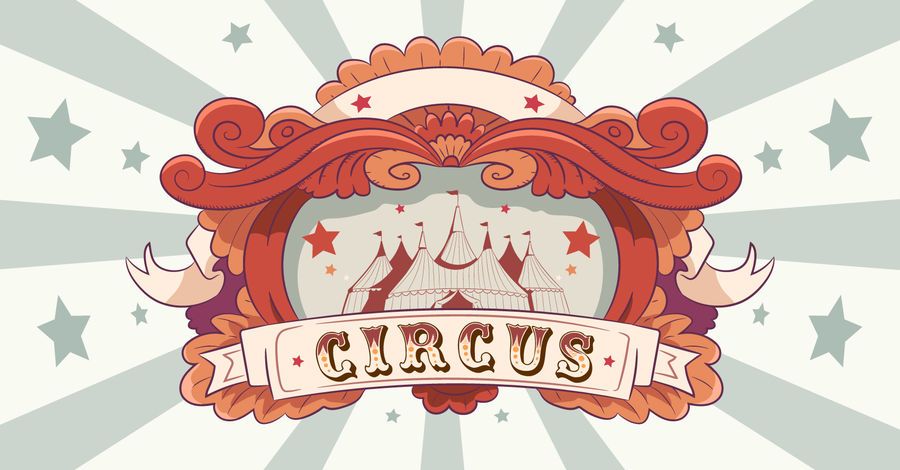Circus Vintage Style Banner Design Circus Vintage Style Banner Design