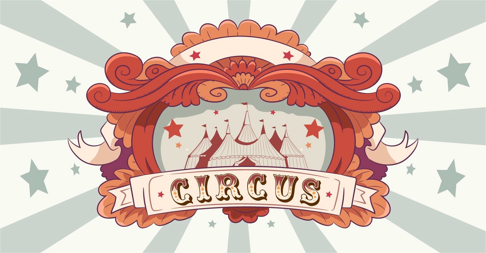 Circus Vintage Style Banner Design