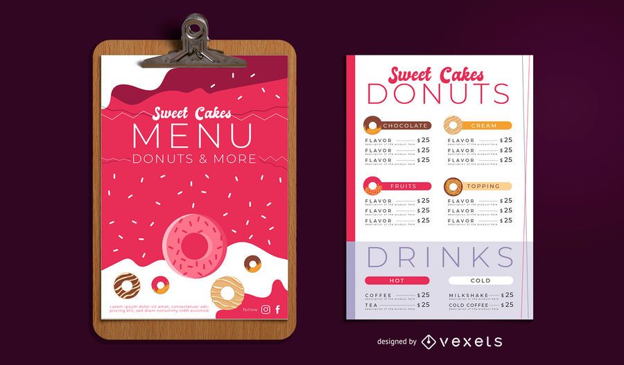 Bakery Menu Design set Bakery Menu Design set