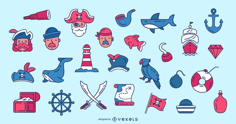 Pirate icon collection Pirate icon collection