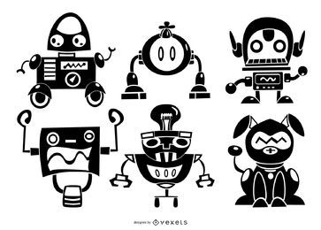 Robots silhouette character set