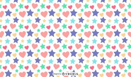 Diseño de patrón de corazones de estrellas