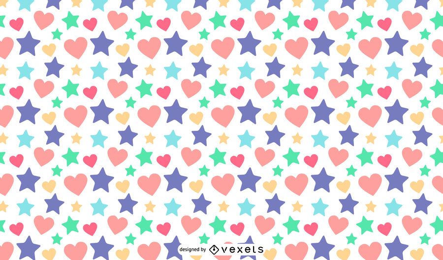 Stars hearts pattern design Stars hearts pattern design