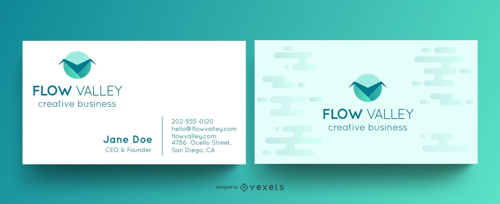 Flow valley business card template