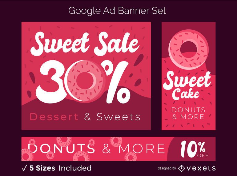 Sweets ad banner set Sweets ad banner set