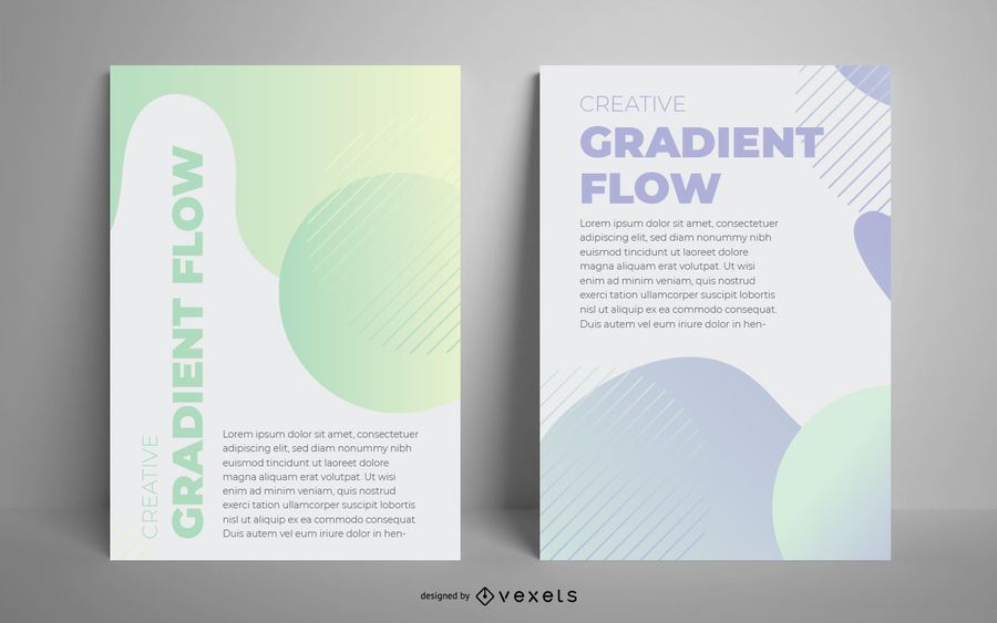 Artistic gradient poster set Artistic gradient poster set