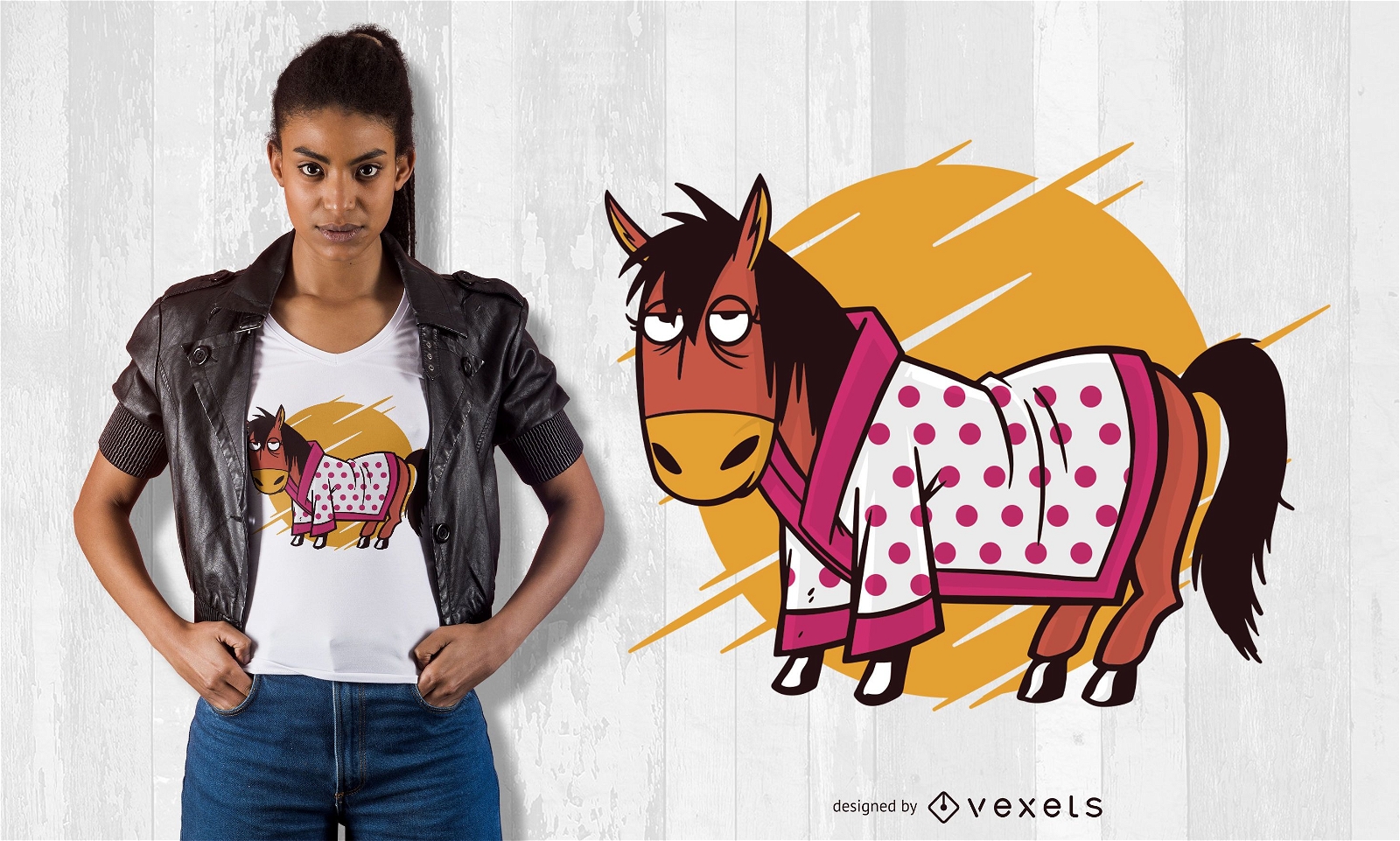 Bathrobe horse t-shirt design