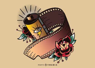 Vintage filmstrip illustration