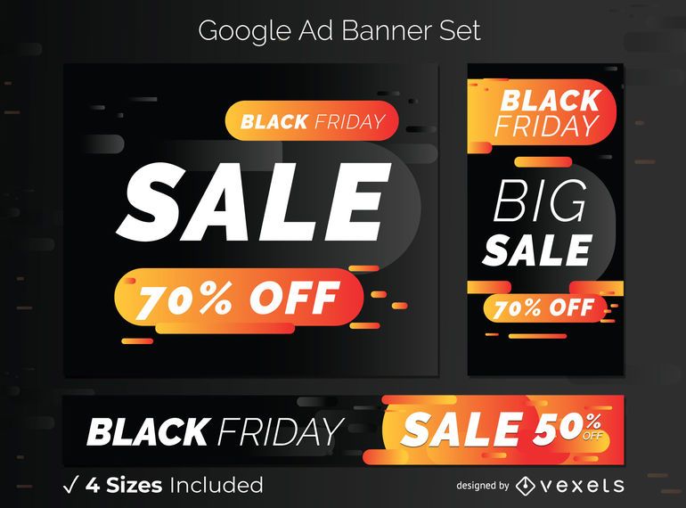 Conjunto de banners de viernes negro Conjunto de banners de viernes negro