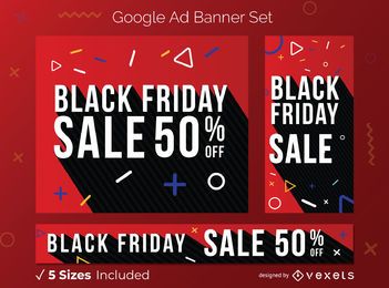 Conjunto de banners de memphis de viernes negro