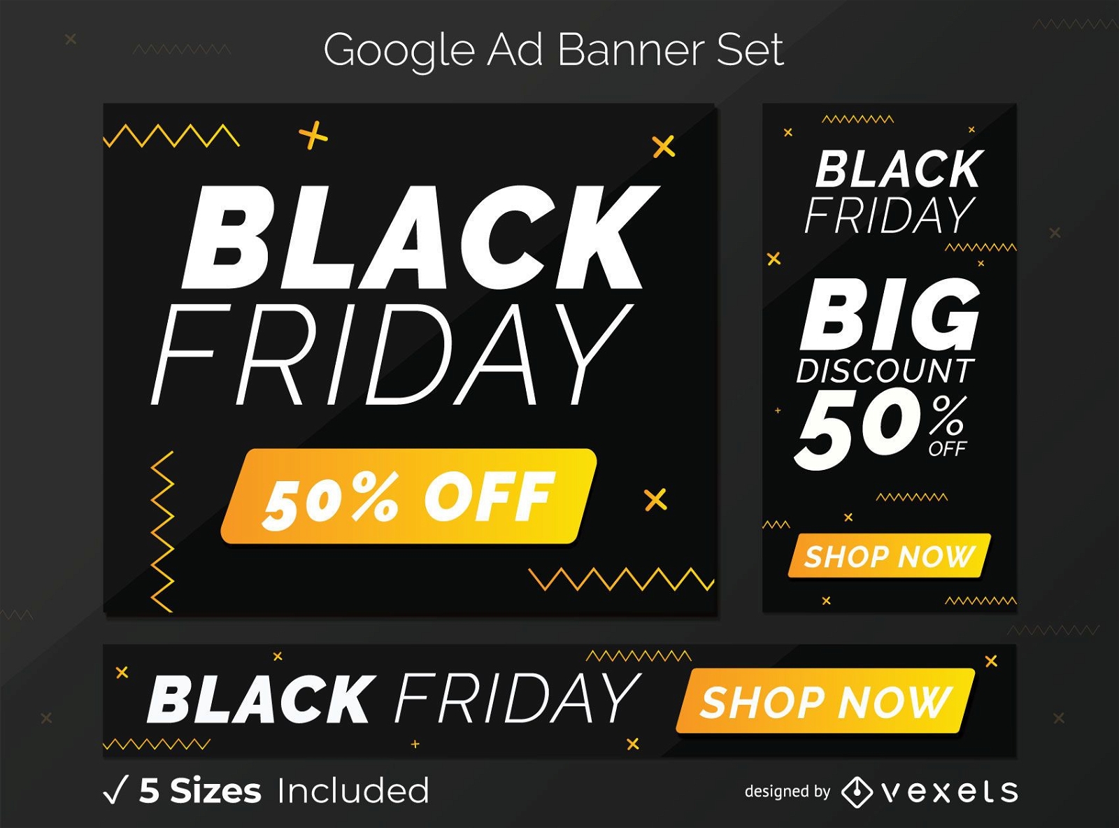 Black friday google ad banner set