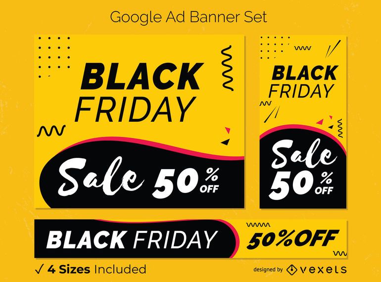 Conjunto de banner de venta de viernes negro Conjunto de banner de venta de viernes negro