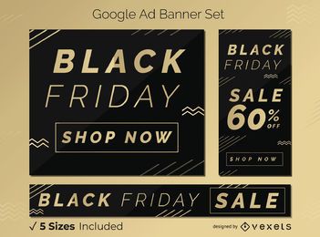 Conjunto de banner de descuento de viernes negro