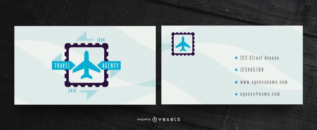 Diseño de tarjeta de visita de agencia de viajes.
