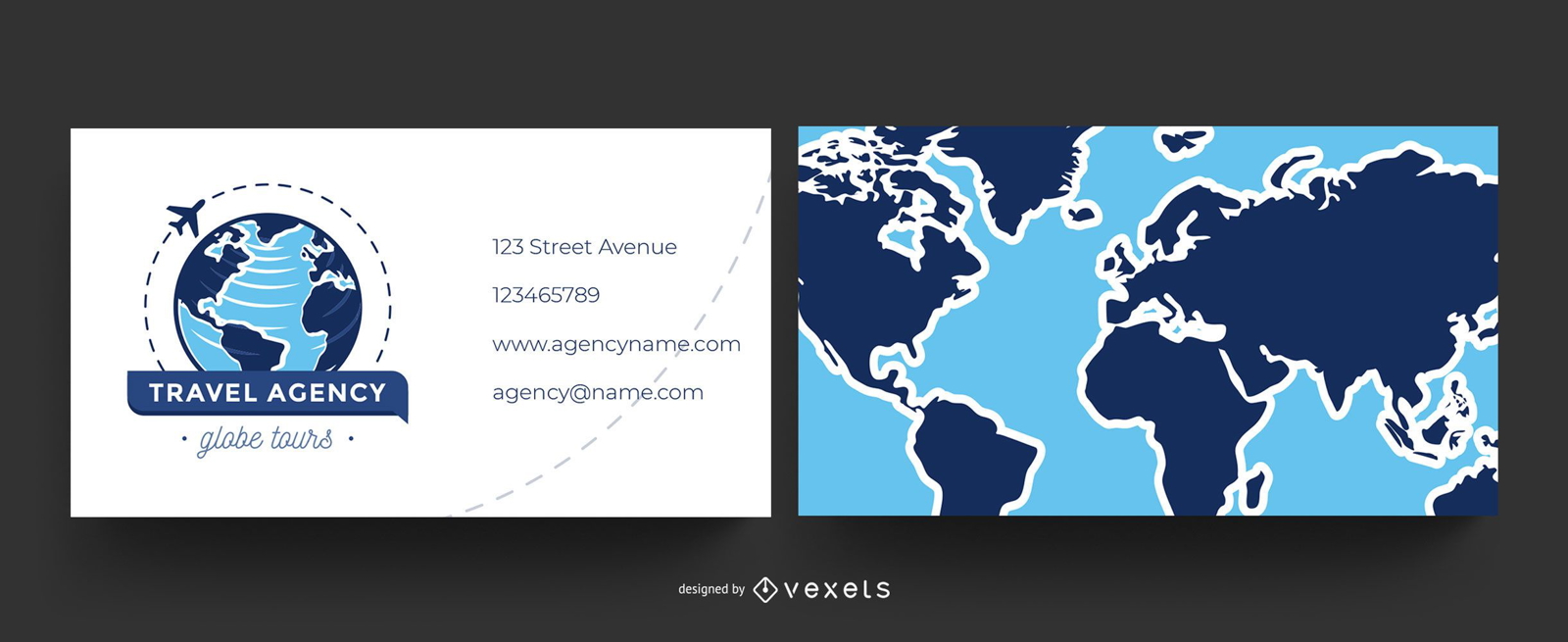 Cartão de negócios mundial para agências de viagens