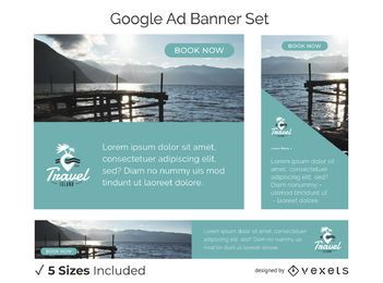 Conjunto de banners de anúncios de viagens