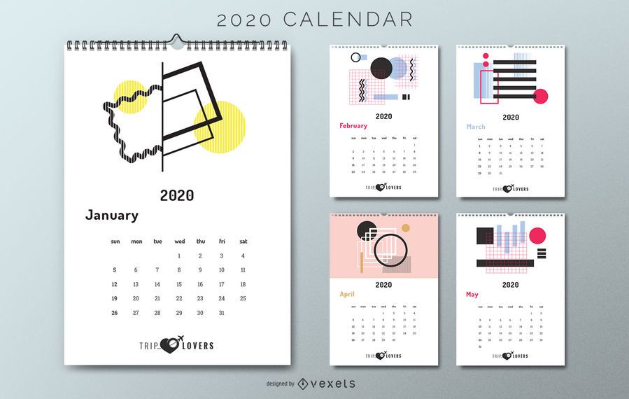 Abstract 2020 calendar trip lovers Abstract 2020 calendar trip lovers