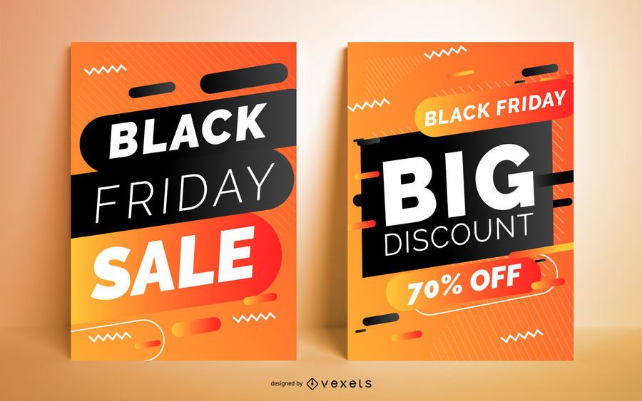 Black friday sale poster set Black friday sale poster set