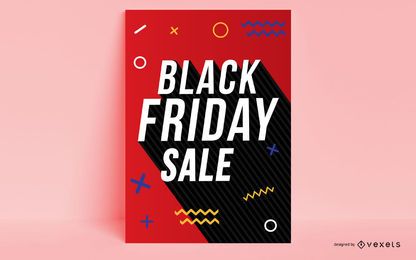 Design de pôster Black Friday Memphis