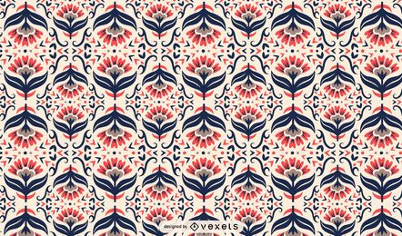 Scandinavian folk art floral pattern Scandinavian folk art floral pattern