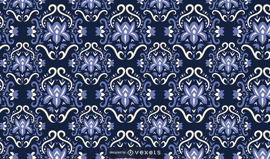 Scandinavian flowers blue pattern Scandinavian flowers blue pattern