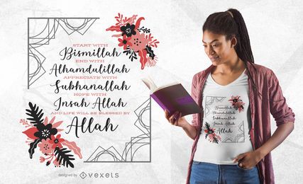 Diseño de camiseta Bismillah Islam Quote Diseño de camiseta Bismillah Islam Quote