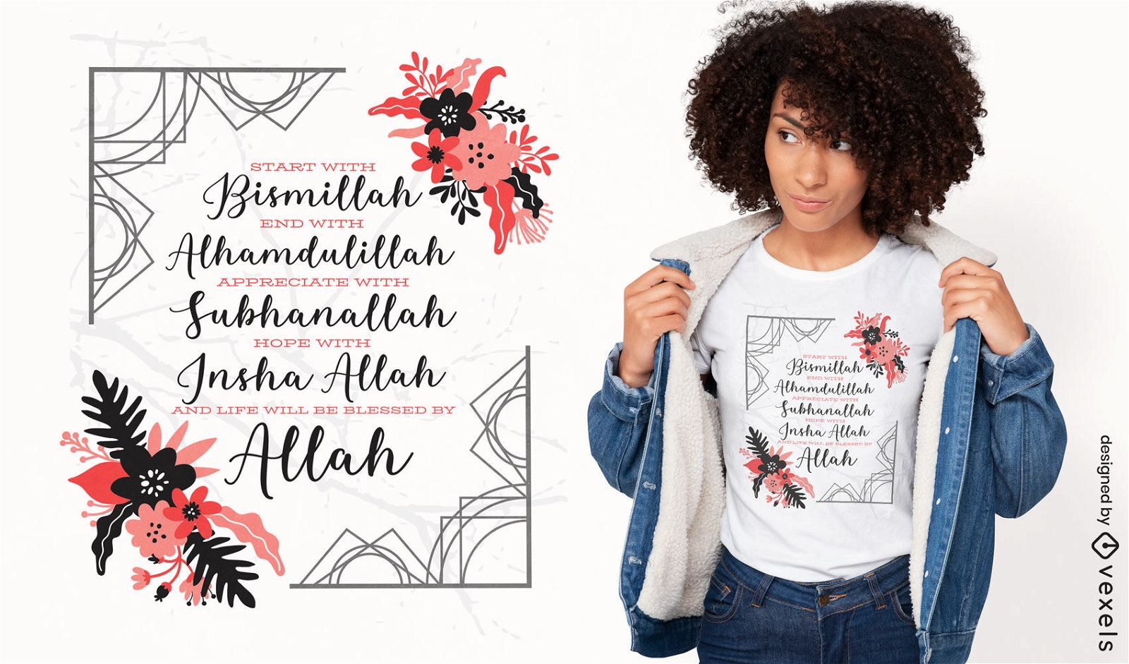 Bismillah-Islam-Zitat-T-Shirt Design