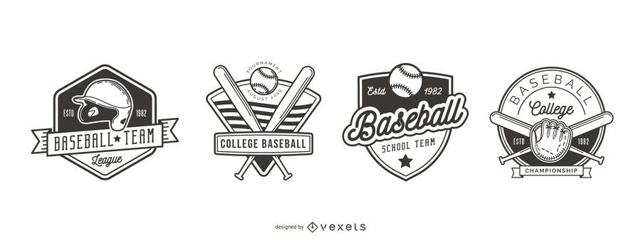 Conjunto de logotipo de insignia de béisbol Conjunto de logotipo de insignia de béisbol