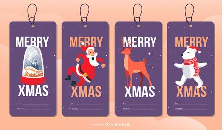 Christmas Editable Tags Set Christmas Editable Tags Set