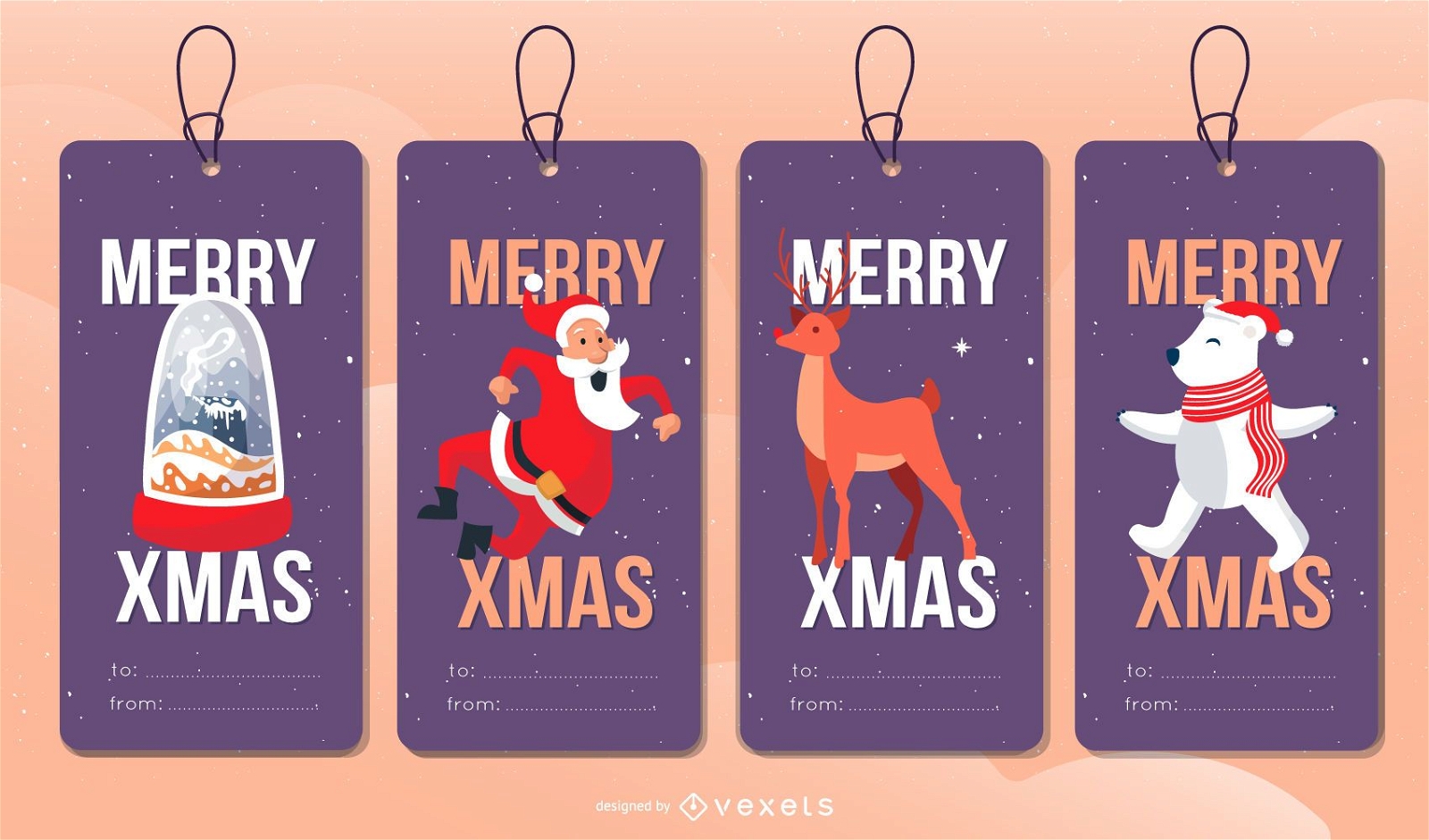 Conjunto de tags editáveis de Natal
