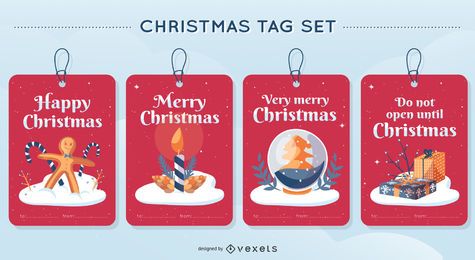 Conjunto de design de vetor de etiqueta de natal Conjunto de design de vetor de etiqueta de natal