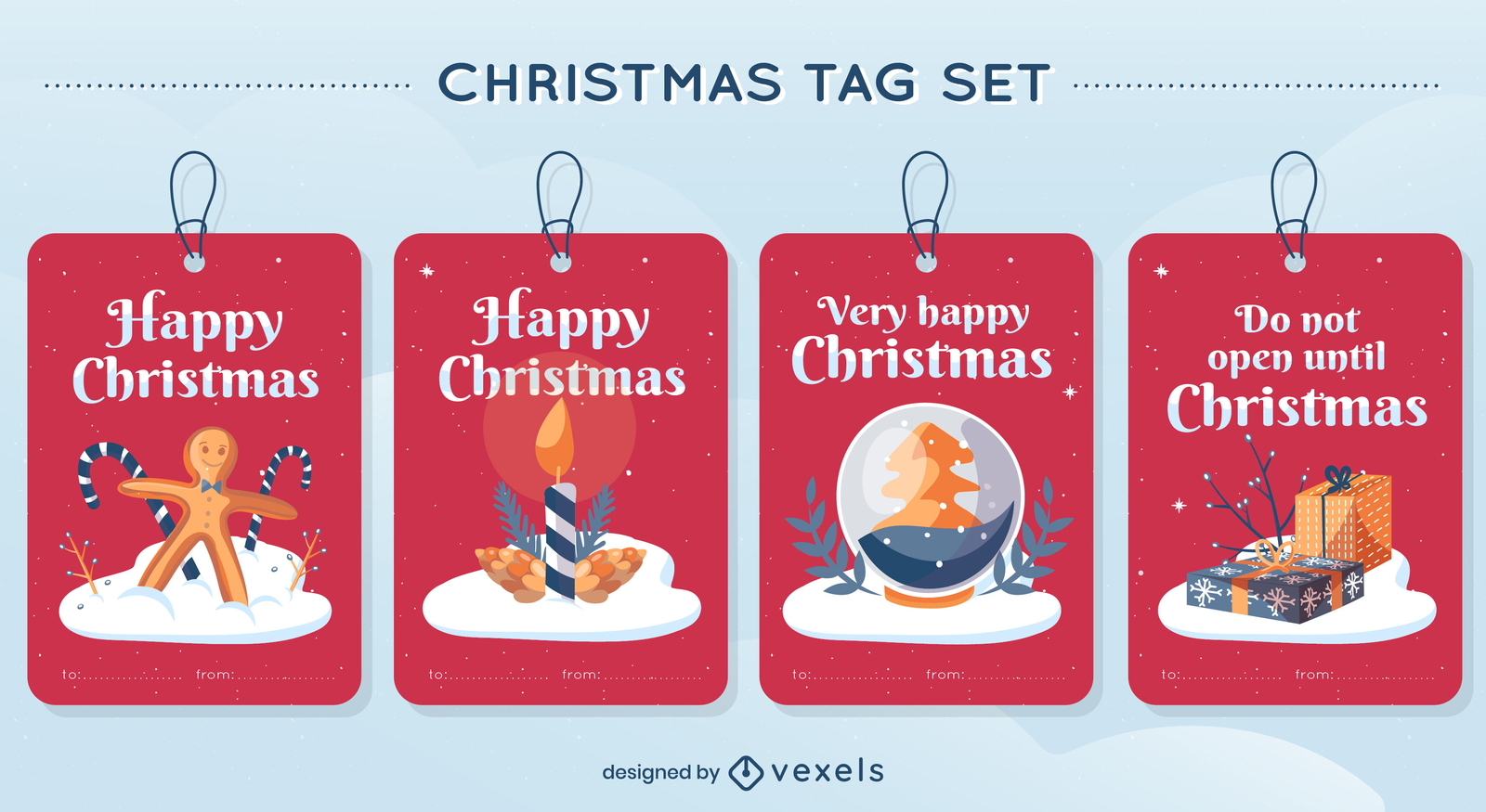 Christmas Tag Vector Design Set