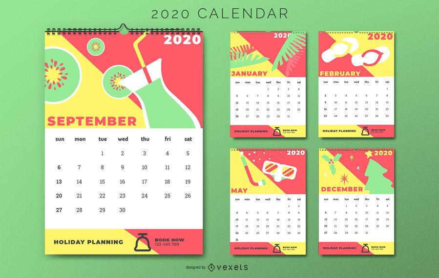Colorful Holiday Calendar Design Colorful Holiday Calendar Design