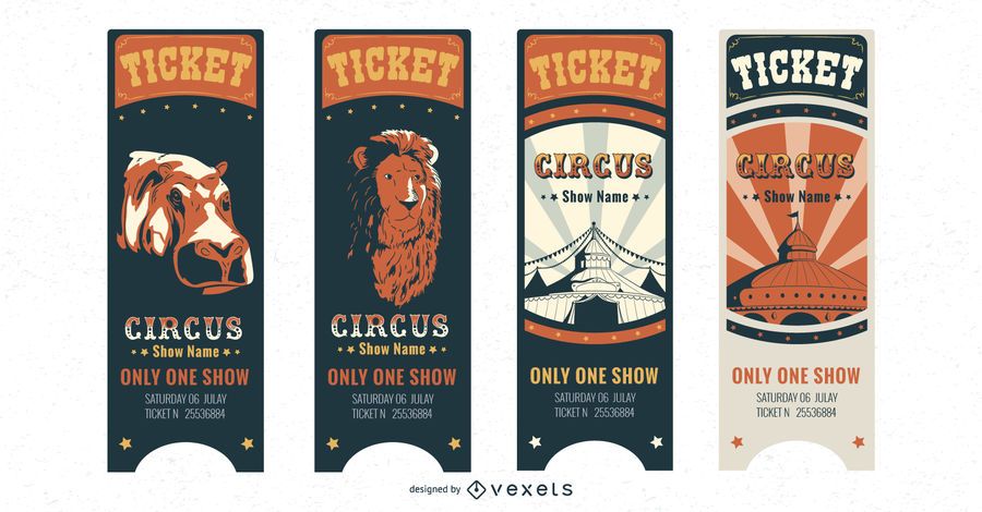 Circus tickets set Circus tickets set