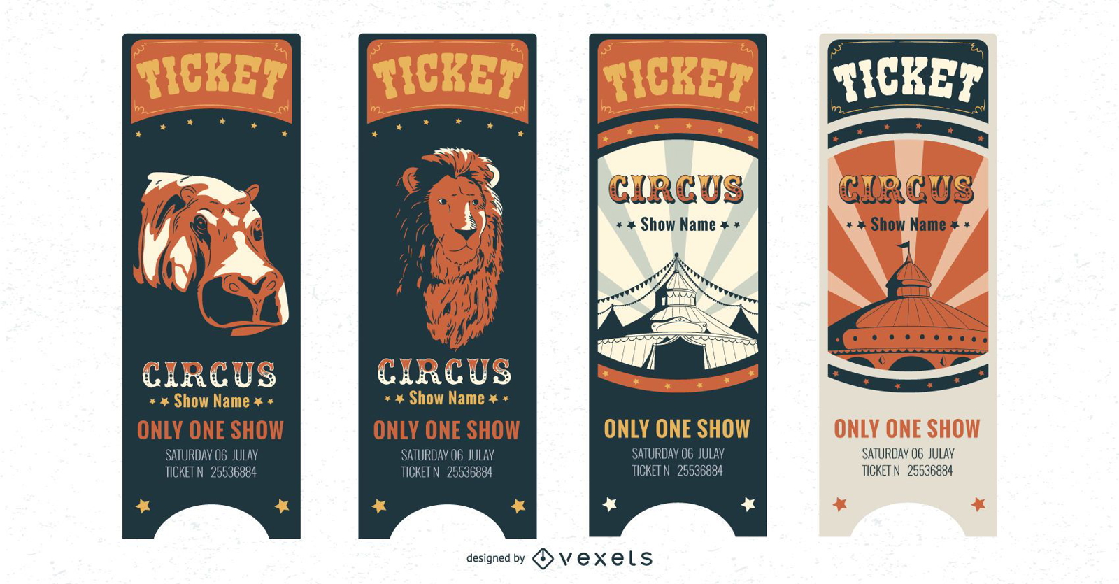 Conjunto de ingressos de circo