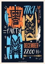 Hawaii tiki party poster design Hawaii tiki party poster design
