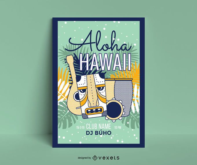 Aloha hawaii poster template Aloha hawaii poster template