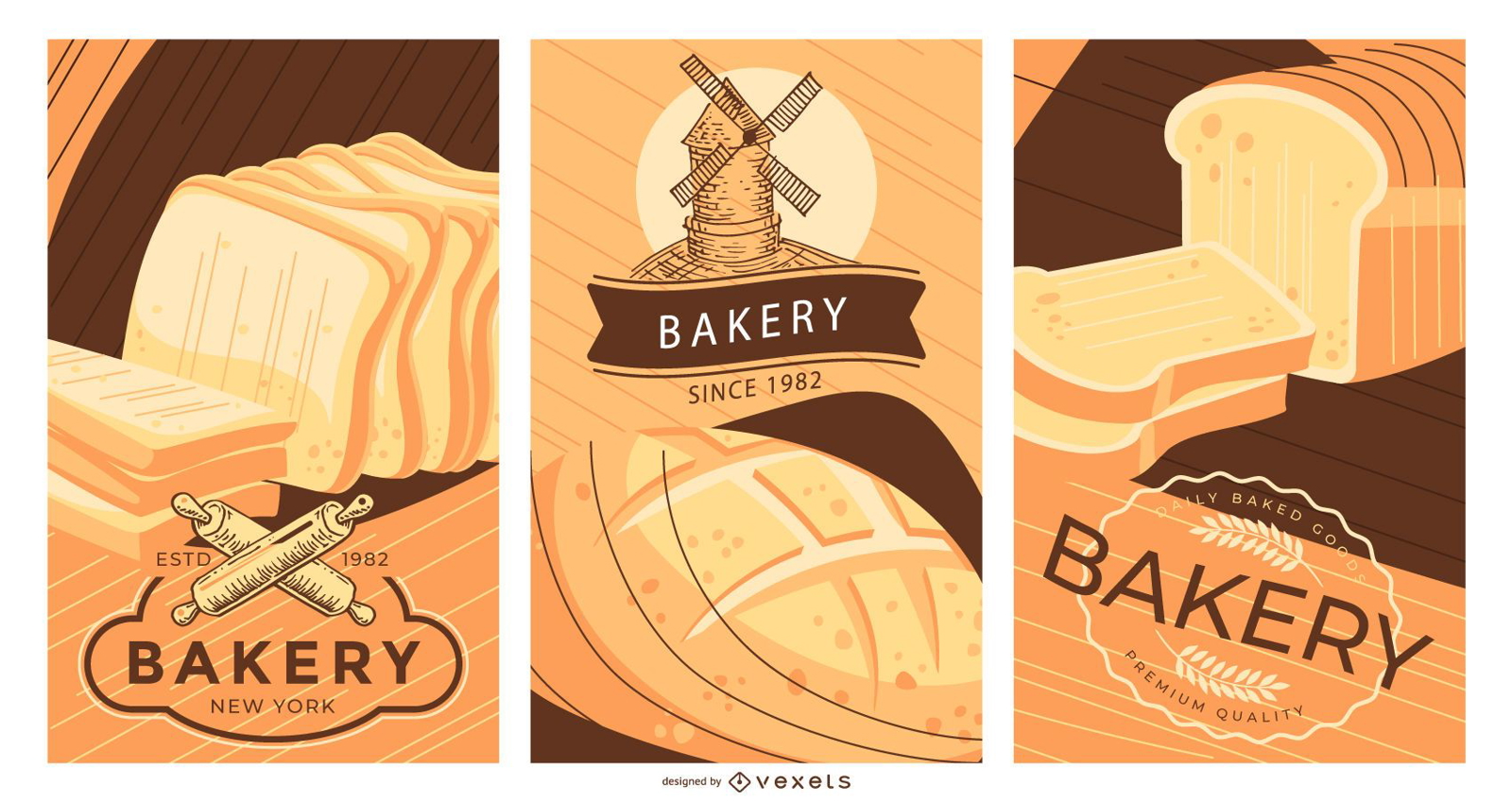 Bäckerei bearbeitbares Poster-Design-Set