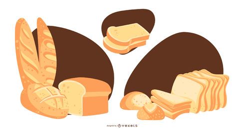 Bread Loaf and Slices Design Set Bread Loaf and Slices Design Set