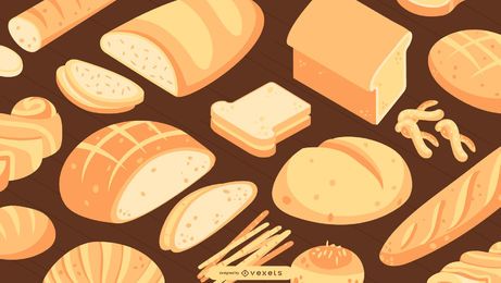 Isometric Bread Wallpaper Design Isometric Bread Wallpaper Design