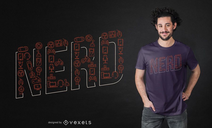 Nerd Lettering T-shirt Design Nerd Lettering T-shirt Design