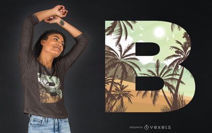 Beach Letter B T-shirt Design Beach Letter B T-shirt Design